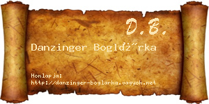 Danzinger Boglárka névjegykártya